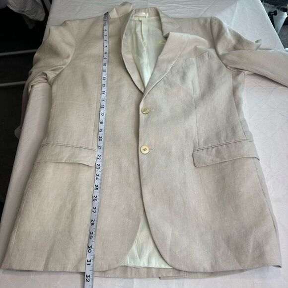 Lauren Ralph Lauren 100% Linen Cream Blazer Men’s 42L Two Buttons Pockets - Picture 9 of 10